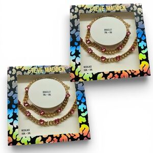 NWT Steve Madden NEW 2 Pack Necklace and Bracelet Set Bundle